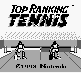Top Ranking Tennis title screen for GameBoy